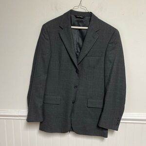 JOS A Bank Men’s Blazer Grey Stripe 100% Wool Size 38 R
